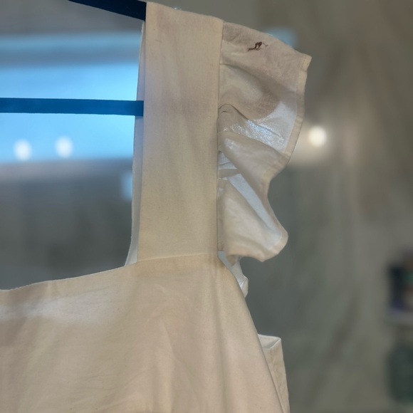 White Ruffle Sleeve Mini Dress - Picture 2 of 5